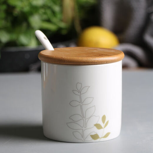 Jingyi Oil Spicy Jar Ceramic Seasoning Jar Salt Jar Sugar Jar Vinegar Pot MSG Jar Sesame Oil Jar Seasoning Jar Bottle Salt Jar Oil Spill Ancient Shape Blue and White