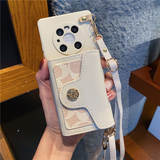 Hebao Huawei Mate40/30pro Mobiltelefon Fall Crossbody Trendy Brand Antique White Slant Change Kartentasche 20x10 weich