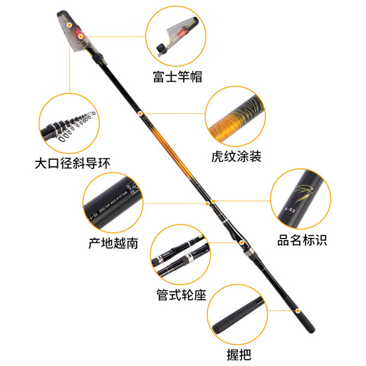 DAIWA 23 new model, one-shot GI freshwater sliding float rod, inclined guide ring rock fishing rod, full water area hand-sea dual-use rod long-range shot 3.6m No. 3 3_36 (inclined guide ring)