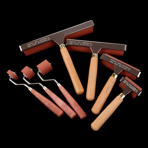 HWAHONG Huahong ink printmaking roller professional grade printmaking ink wooden handle soft rubber roller 5cm10cm15cm20cm1cm2cm ink roller printmaking tool 10cm 1