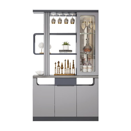 
Zhen Yiju Light luxury living room entrance entrance entrance cabinet screen partition cabinet modern simple double-sided foyer cabinet shoe cabinet integrated wine cabinet A light gray 687#1.5 meters long
