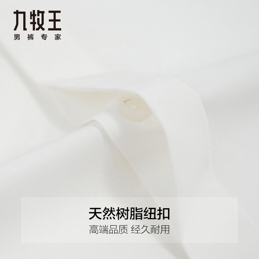 九牧王【经典免烫】 春夏款商务高端抗皱职场长袖衬衫男易打理衬 40117+白色+经典免烫359 41 175/96A(41)