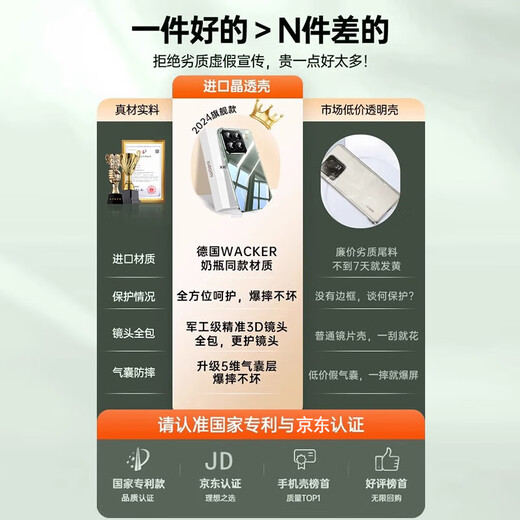 ARVIN【Air空气壳】适用小米15手机壳小米15pro保护套磁吸高清透明硅胶全包防摔超薄简约女男款 小米15 Pro【高清透明】还原裸机 | 超薄防摔