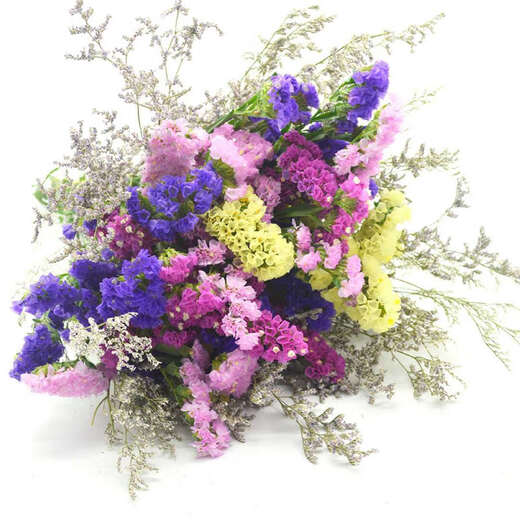 AIMAN Yunnan Flowers Dried Flower Bouquet Forget-Me-Not Lover Grass Combination Starry Gypsophila Living Room Real Flowers Flower Arrangement Home Furnishings Pink + Grass About 30 Pieces Not Included in the Flower Basket
