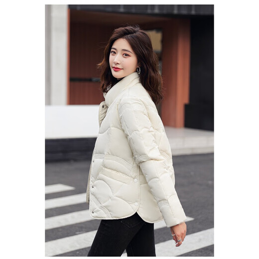 MARKYINXIANG高档轻奢品牌轻薄羽绒服女短款冬季新款新国标羽绒女小个子外套女 TT7170 茵曼   白色 L （130-150斤）