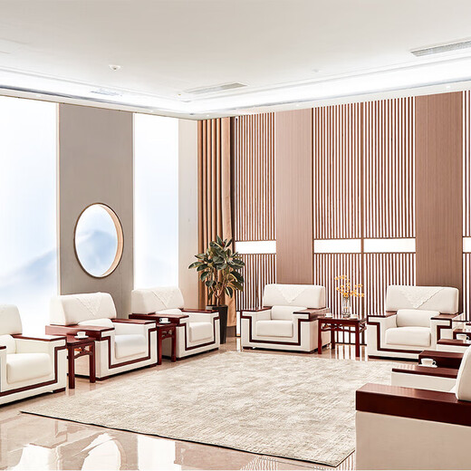 Qingzhai Conference Room Reception Conference Sofa Chinese Fabric Office Sofa Coffee Table Set Reception Sofa Coffee Table 40*60