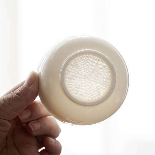 SUSHI CERAMICS tea drain mutton fat jade all-white porcelain one-piece tea strainer creative tea separator tea set accessories J0425