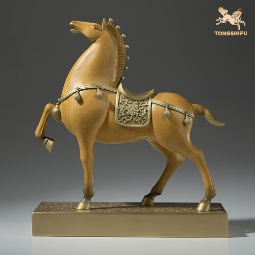 Master Copper <Pferd zum Erfolg> Wohnzimmer Desktop Kupferpferd Ornamente Home Decoration Crafts Horse zum Erfolg (Ruyi Orange)