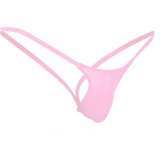Guiruo Men's Sexy Underwear Sexy Men's T-Pants T-Pants Temptation Silk Briefs Double T-Pants M Pink