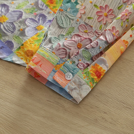 Nuanqiao cotton shirt women's long-sleeved mid-length spring and autumn contrasting color stitching color oil painting printed loose casual cotton shirt color printed oil painting one size (110-150Jin Jin equals 0.5 kg)