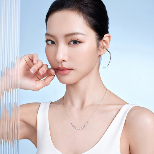 Lukfook Jewelry Platinum 950 Disco Beads Platinum Necklace Women's Chain Gift Price G07TBPN0014 Approximately 3.90 grams