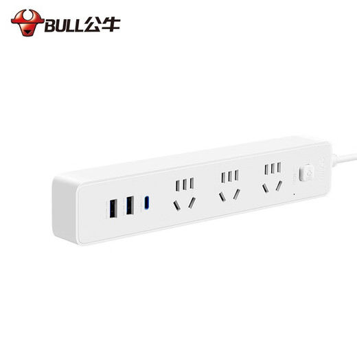 公牛（BULL） 插座/智能USB插排/排插/小白类基础USB/Type-c快充插座 【20W快 [20W快充]6插孔*白1.8米U12033