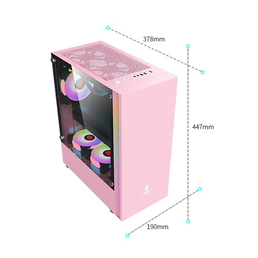 玩嘉 铠甲皮卡丘蓝色二次元电脑机箱ATX大侧透玻璃电竞游戏网红主播（支持定制/120水冷排8风扇位） 铠甲白