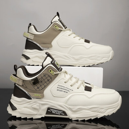 
Mountain Flower Creek [optional with velvet] Men's shoes for autumn and winter new cotton shoes for sports and casual running thick soles versatile dad's trendy shoes Rice brown [regular version]-2601 39