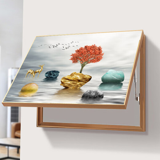 Jingpai Electric Meter Box Decoration Painting without Punching Hydraulic Up-Rolling Main Switch Strong Electric Box Mural Restaurant Distribution Box Hanging Painting 757-2 50*40 (blocking 40*30) Hydraulic Gold Frame