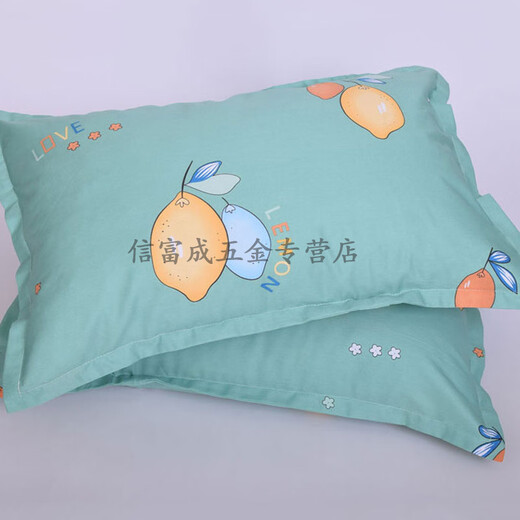 依潋眸纯棉枕套一对装40x60儿童小号30×50大号50x80cm学生宿舍枕头套子 白色金 枕芯套一对 40cmX60cm