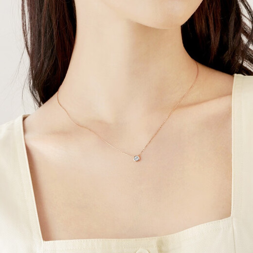 Chow Sang Sang Diamond Necklace with Small Bubbles Revealing Diamonds 18K Gold Fantasy Necklace with Pendant Small Edition 92876N Pricing 47cm