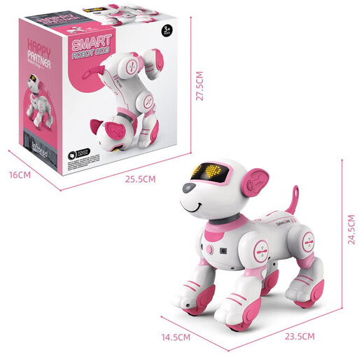 JJRIC 1 Junio ​​Regalo Voz de voz Controlada Robot inteligente Dog Children Toys Boys 3-6 años Niñas Educación temprana Robot Robot Electronic Dog Intelligent Education Educación temprana Robot Dog [Pink] 6.1 Día del Día del Niños Regalos Caminantes Electronic Dog