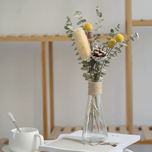 AIMAN Yunnan dried flower bouquet Nordic style home furnishings Eucalyptus cotton diy living room room decoration 5 eucalyptus leaves