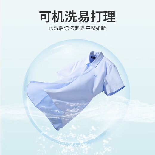 Navigare意大利小帆船短袖衬衫男全棉免烫条纹衬衣1323543503 L/40