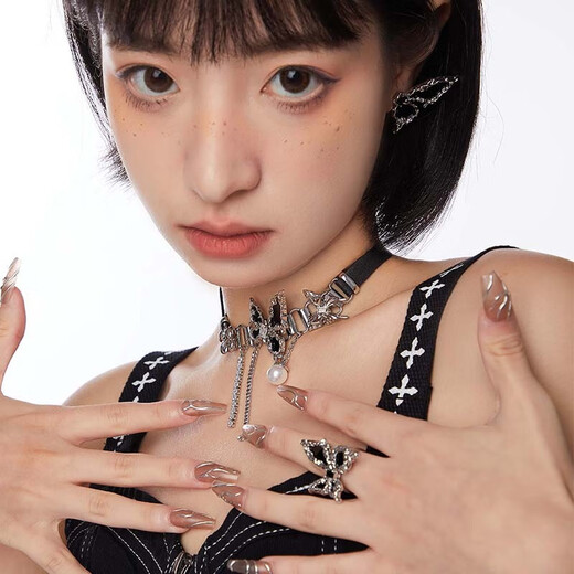 OWNCOOL black butterfly necklace women's clavicle chain niche design choker sweet cool hot girl choker gift for girlfriend Personal use recommendation-original gift box