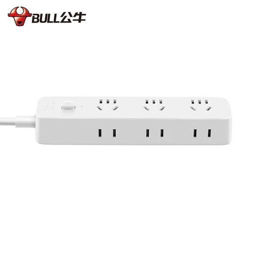 Bull socket side jack insert row 6 sockets with switch household plug board 8 hole plug board with line 1.8 meters power terminal board GN-R5330 master control switch + six sockets - 1.8 meters