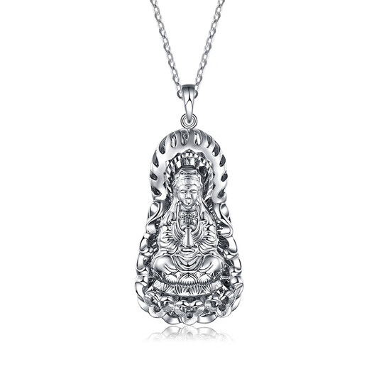 Pt.Charm new Pt950 platinum pendant Flame Guanyin men and women same style platinum peace pendant three-dimensional Buddha necklace. If it is not in stock, it can be customized. Take 10g as an example