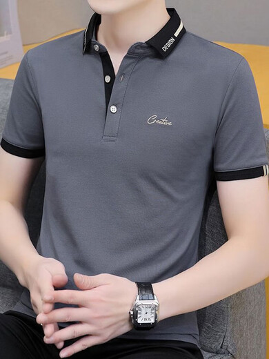 南极人男士短袖t恤翻领po.lo衫上衣服刺绣图标半截袖男装夏季休 683白色+679白色 M