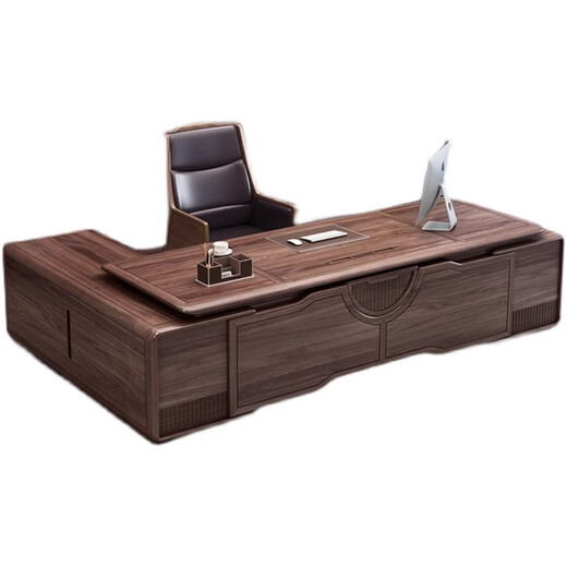 Ningqiu Luoge (NICHLORT) new Chinese style boss desk chairman manager high-end solid wood office desk and chair combination file bookcase ebony wood 3.6 meter bookcase ebony wood