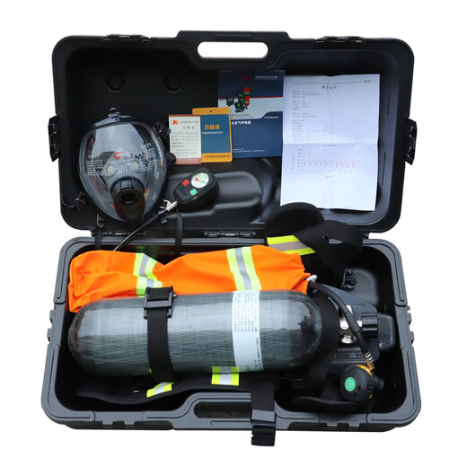 RHZKF6.8l/30 positive pressure air respirator self-priming portable firefighting 3C carbon fiber mask 6L cylinder escape smoke mask 6L cylinder respirator (test report with box)