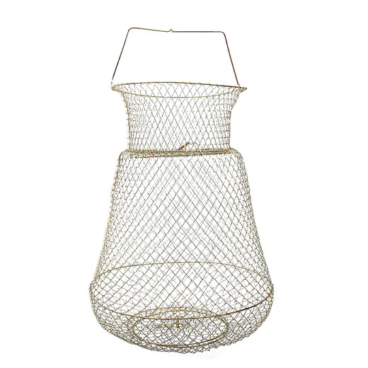 Folding wire fish basket net bag fishing net fish metal stainless steel wire fish cage braided Yuhu Yuyongji small diameter 25cm with missing rope