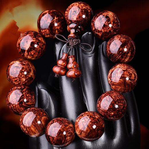 Lijiang Hainan Huanghuali Bracelet with galls and scars full of water ripples, sea yellow galls and scars, old material for men and women, old material, cross-eyed rosary beads 520 gifts for boyfriends, avocado old material, sea yellow with scars, 18mm 13 pieces