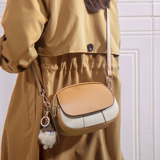 
Miss Miao Luxury High-end Brand Ladies Small Bags Gifts for Girls New versatile One-shoulder Crossbody Bag Commuter Small Round Bag Brown + Hanging Ornament (Korean version of literary and casual versatile)