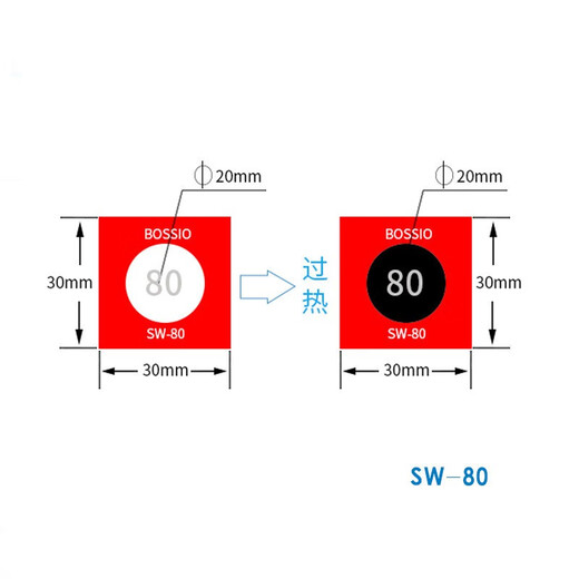 Pengju SW-80 Irreversible Temperaturmessungspapier Farbe Wechsel Temperatur Patch Temperatur Aufkleber Thermaltestpapier Temperatur Erfassungsbezeichnung SW-12035 Teile/Stück
