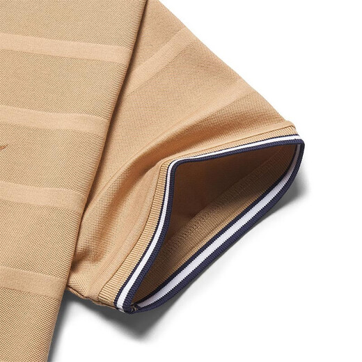 Seven Wolves [Wolf Life] Short-sleeved T-shirt for men in summer striped POLO base shirt for men in business lapel short T-shirt 702 (dark apricot color) 3XL (185)