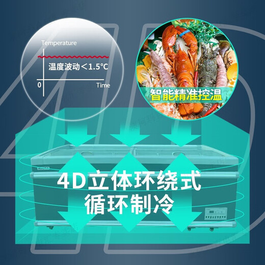 澳柯玛（AUCMA）冰柜商用卧式雪糕展示柜冰淇淋冷冻柜冷藏保鲜柜上下推拉门超市冷柜 687升(2000*825*840mm)直柜
