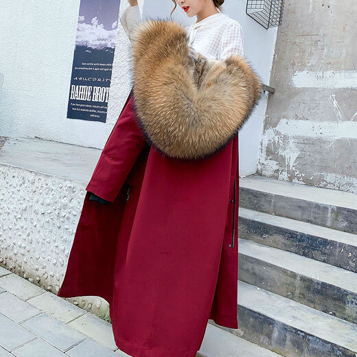 SOEM vison entier 2025 nouvelle veste à tarte doublure en fourrure de vison femme vison vert mi-long manteau de fourrure détachable manteau coque blanche + doublure de couleur claire mi-longueur M