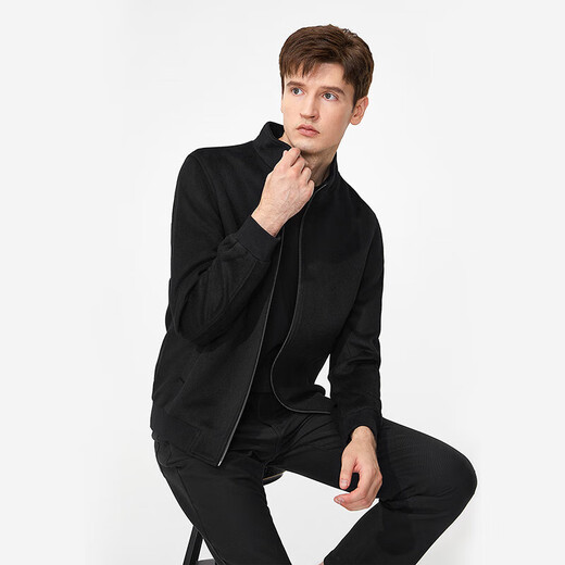 金利来GY服饰夹克男商场同款含绵羊毛舒适保暖外套JWL1339-LK105 黑色 1XL 