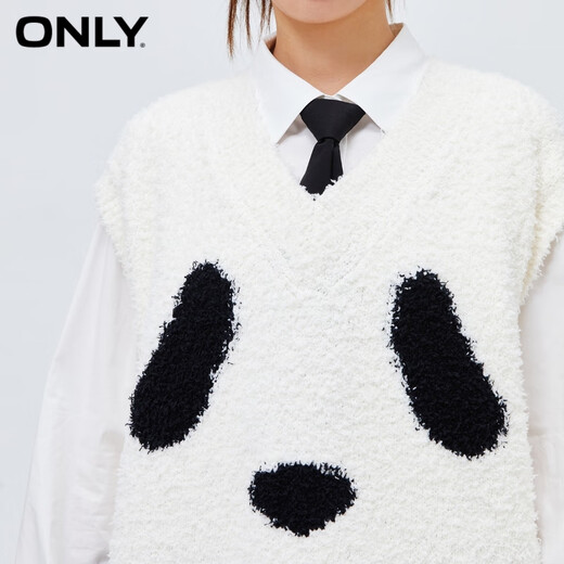 ONLY autumn and winter casual V-neck sleeveless cute panda loose sweater women 12343H002 A43 cream white NEW CREAM S 160/80A