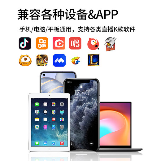 Yangfeisi YM10 mobile computer live broadcast sound card microphone condenser USB portable game anchor broadcast microphone TYPE-C speaker professional Himalayan recording dubbing song recording