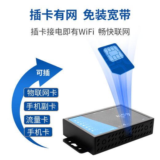 Tuoshi wireless router remote networking sim to wired wifi Unicom Telecom full Netcom high-speed Internet 4g card router enterprise industrial grade SMA first two antennas LT220A plastic shell dual network ports dual antenna equipment + no package (own card)