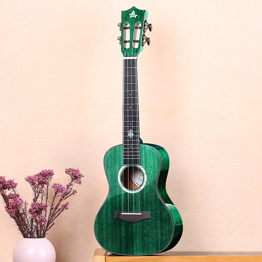 AJIMA full single mahogany bright ukulele beginner male student adult female small guitar A5 23-inch wood color electric box model
