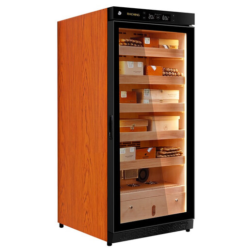 Meijing (raching) C230A solid wood constant temperature and humidity cigar cabinet humidifier compressor precise temperature control humidity cigar humidor humidor household rosewood brown (Canadian cedar wood shelf)