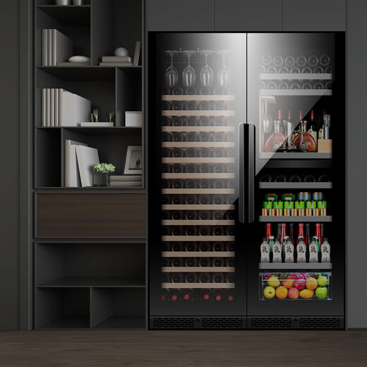 PULADI frequency conversion first-class energy efficiency large-capacity ice bar living room home refrigerator office refrigerator tea cabinet embedded constant temperature wine cabinet fresh commercial display cabinet villa refrigerator first-class energy efficiency frequency conversion 1.79 meters high 336 liters single temperature