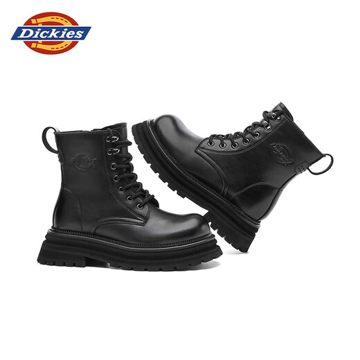 Dickies Martin Boots Men's Boots Spring Boots Men's Couple Heightening Thick Sole British Work Boots Versatile Men's Shoes Black 40