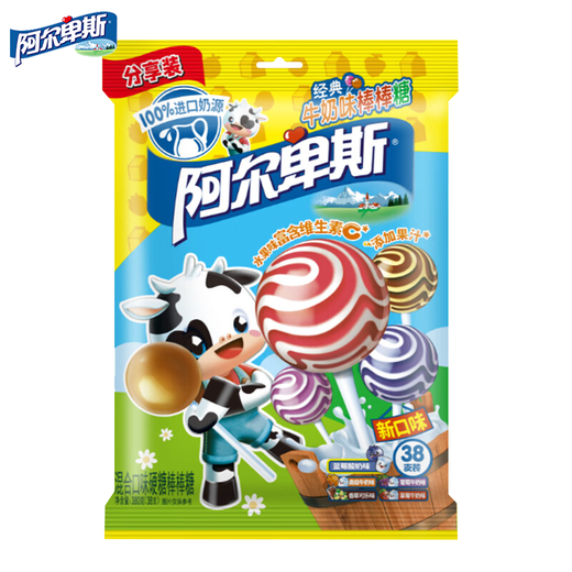 阿尔卑斯（ALPENLIEBE） 阿尔卑斯棒棒糖  果汁棒棒糖硬糖喜糖 五种口味混合20支*3包