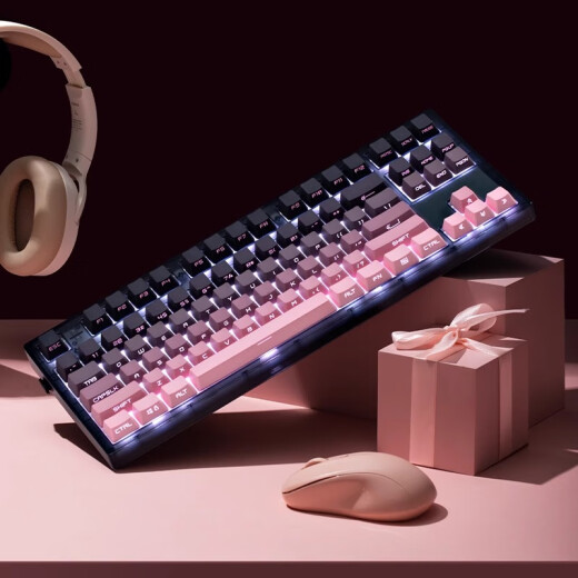 Belly Spirit Mk870pro Blackberry Ladering Mechanical Teclado mecánico Bluetooth Wireless Game Game Office silencioso [Modo] Obsidian Pro + Blackberry Grabado Eje rojo 87 teclas
