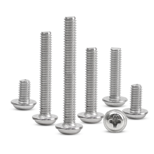 Cabeza redonda Henghu con tornillo de almohadilla 304 acero inoxidable PWM Cross Disc Doss Tornillo de dientes DIN967M2M2.5M3M4M5 M3*4 (200 piezas)