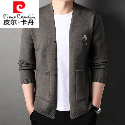 
Pier Cardin 2022 new autumn thin knitted cardigan jacket men's slim sweater sweater base shirt men's top 2207 black 165/M/48