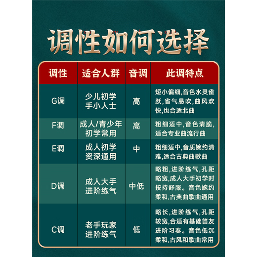 PTNOKA竹笛初学笛子者横笛乐器长笛儿童专业成人演奏小学生入门专用 G调【双管】少儿推荐